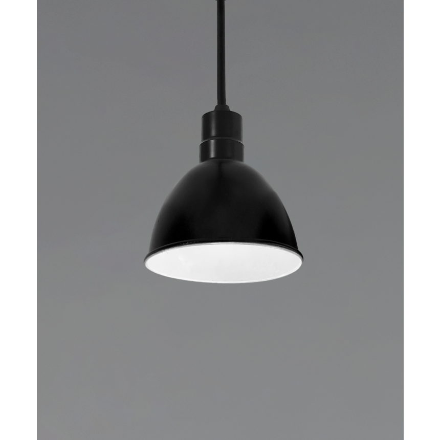 Alcon 15240 dome pendant light 10 inches wide shown in black