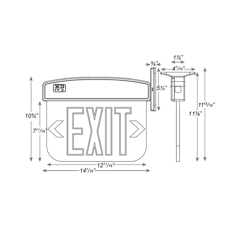 Alcon 16120 Edge Lit LED Exit Sign