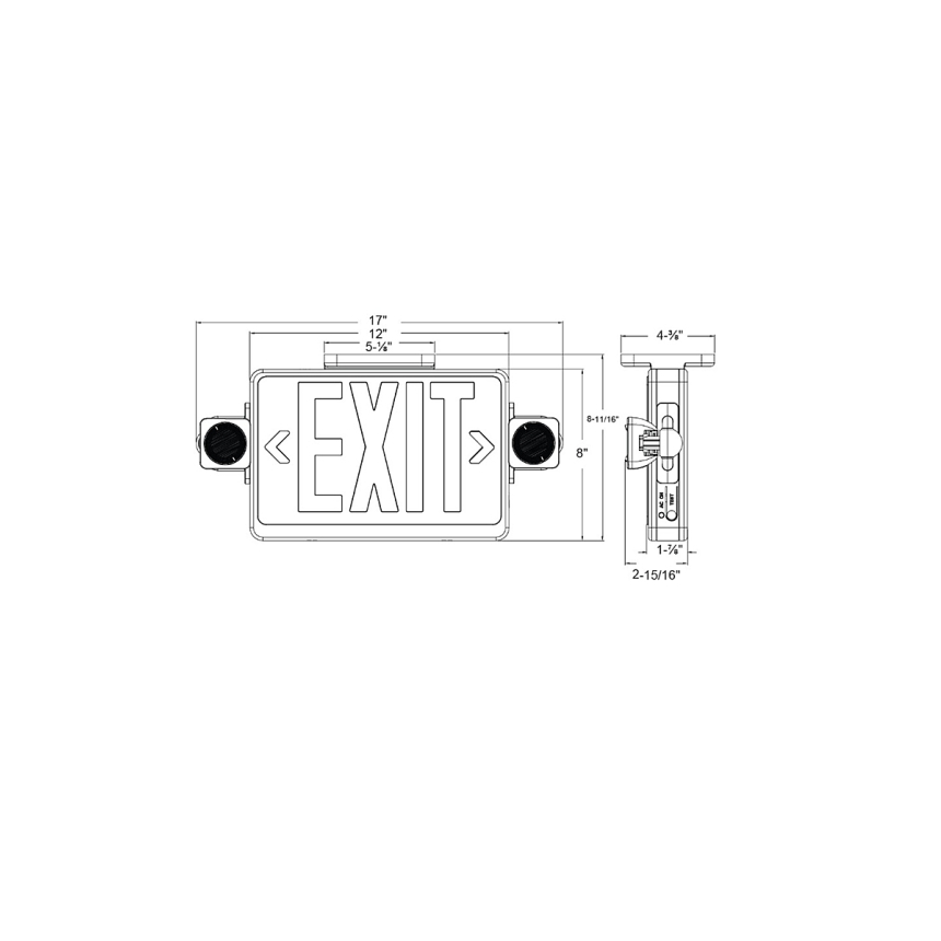 Alcon 16129 Thermoplastic Exit and Emergency Combo LED Sign 