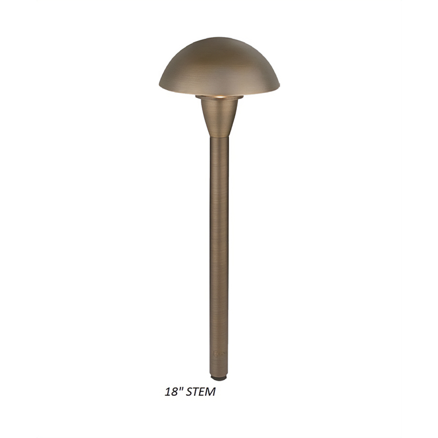 Dome Top Cast Brass LED Landscape Path Light