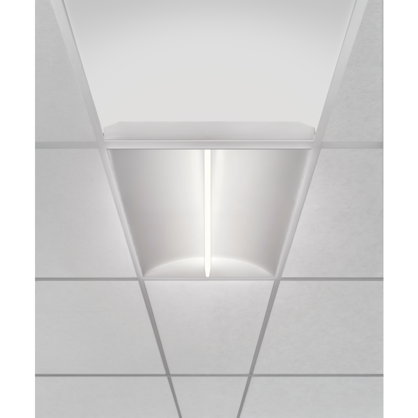 Alcon Lighting 14010-R LED Recessed Troffer Panel slim center beam LED light with a white finish.