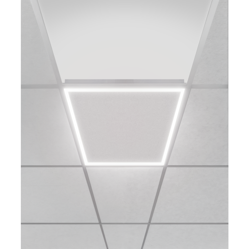 Alcon Lighting 14029-R LED Recessed Troffer Panel slim edge lit LED light with a matching acoustic finish.