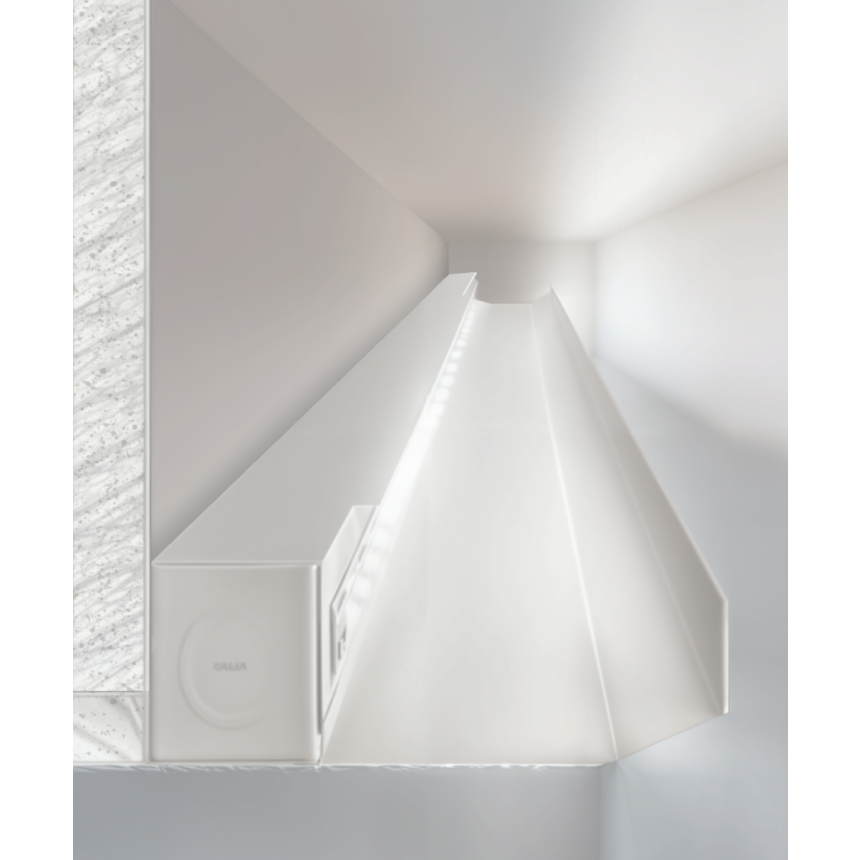 Alcon 14222 linear cove LED wall wash lightbar shown in a white finish.