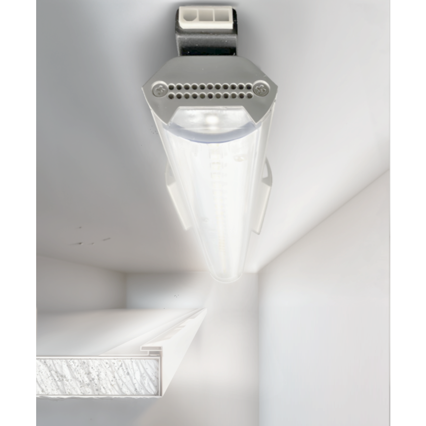 Alcon 14224 adjustable linear cove lightbar shown in a silver finish.