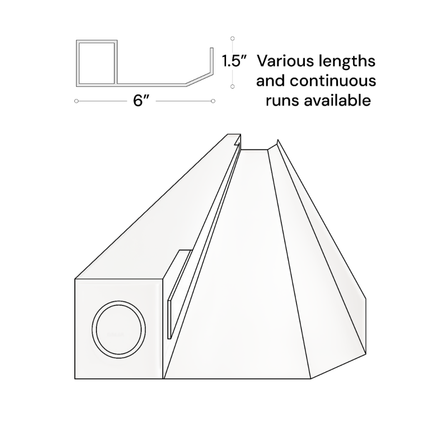 Alcon 14222 linear cove LED wall wash lightbar shown in a white finish.