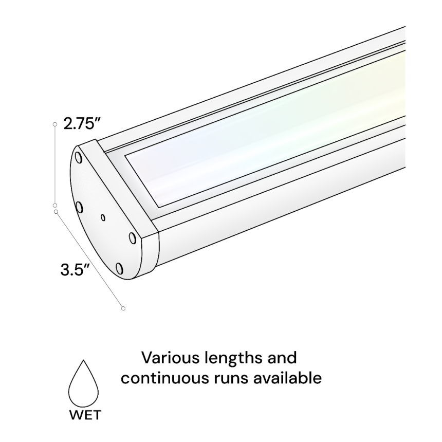 31024-RGBW outdoor color-changing sign light product rendering shown with a black finish and knuckle mount