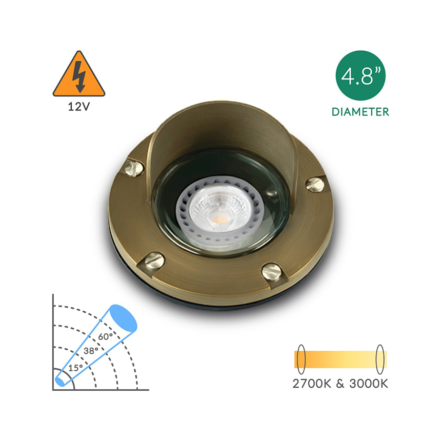 Alcon 9027 Low-Voltage 5-Inch Adjustable In-Ground LED Well Light