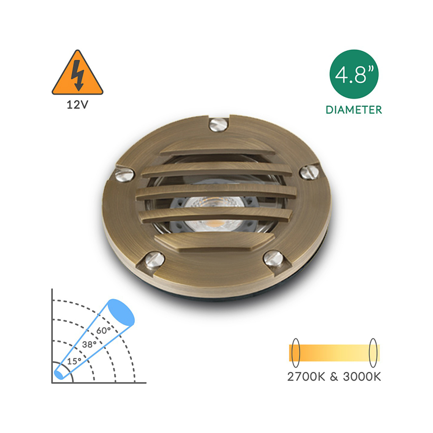 Alcon 9028 Low-Voltage 5-Inch Adjustable In-Ground LED Well Light