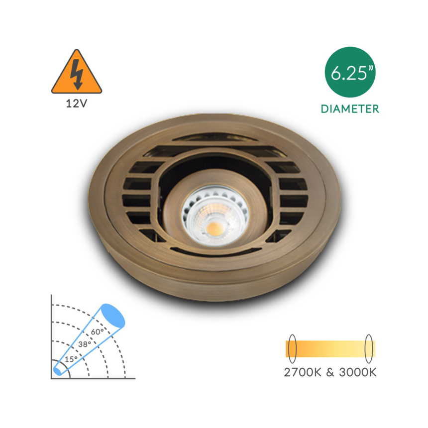 Alcon 9031 Low-Voltage 6-Inch Adjustable In-Ground LED Well Light