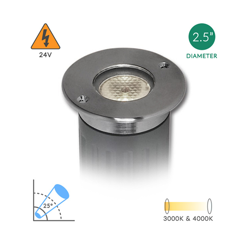 Alcon 9115-R Low-Voltage 3-Inch In-Ground LED Well Light