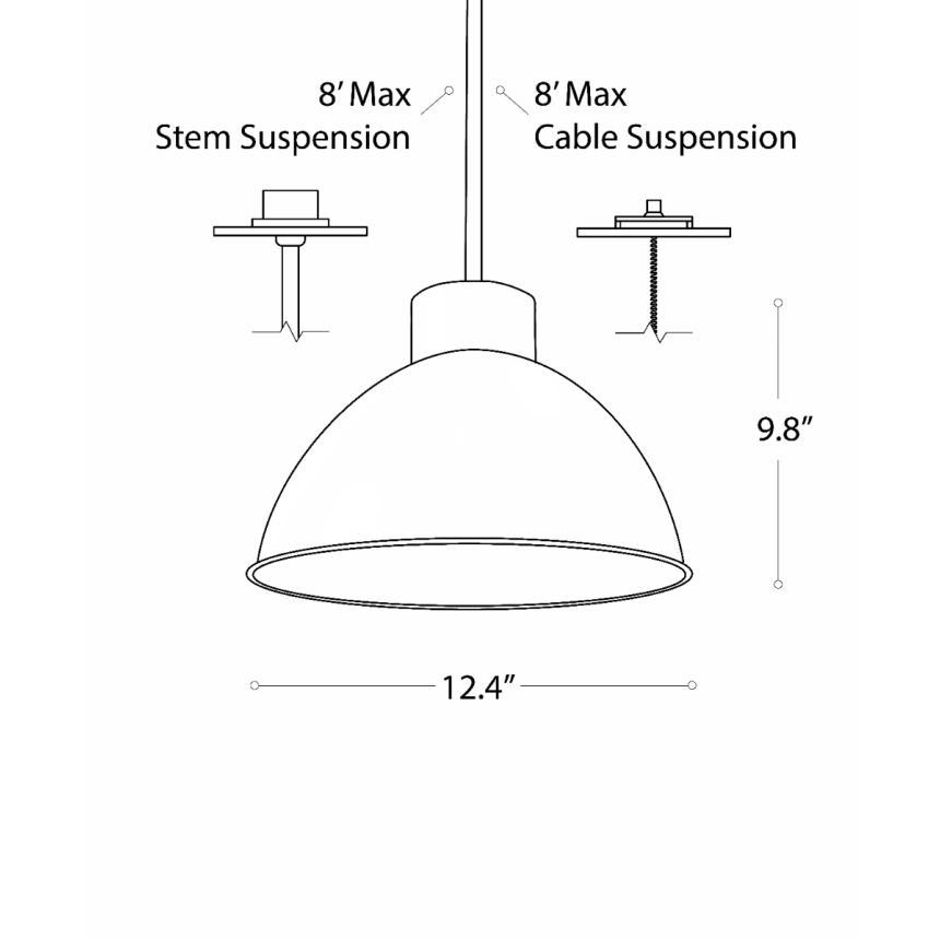 Alcon Lighting 12345 LED Dome Pendant light shown in black satin finish.