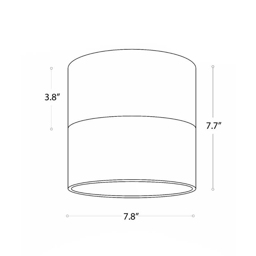 Alcon Lighting 12343-8 Direct light cylinder surface dome shown in black finish with a gold interior. 