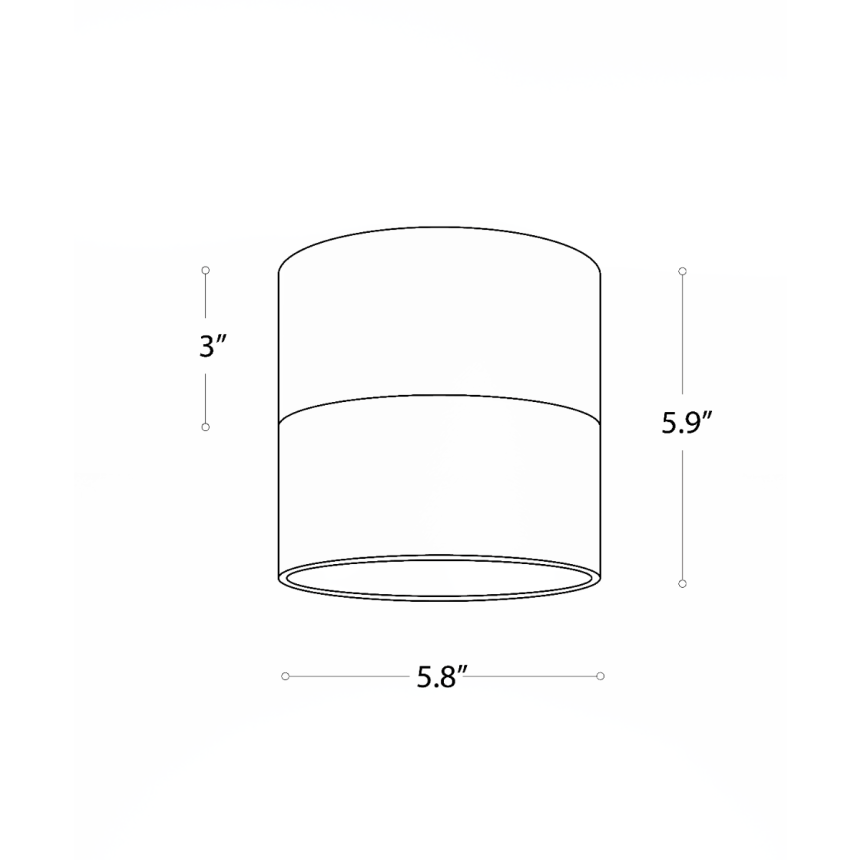 Alcon Lighting 12343-6 Direct light cylinder surface dome shown in black finish with a gold interior. 