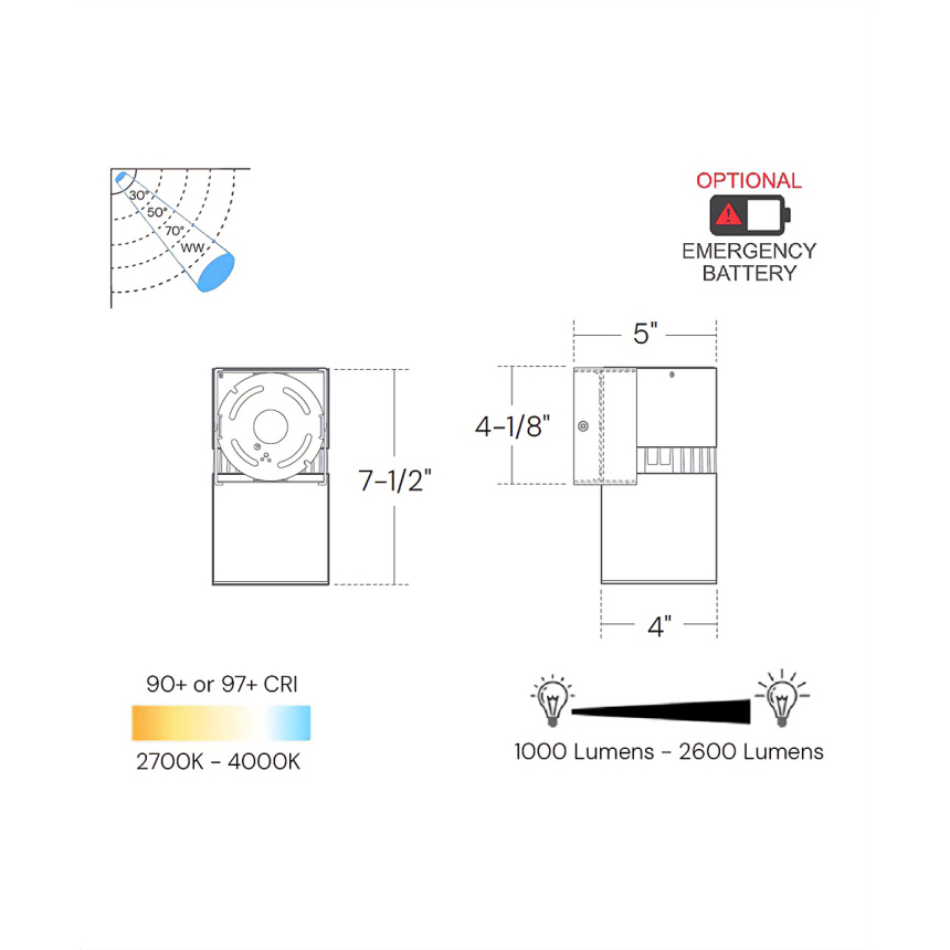 4-Inch LED Cylinder Wall Light