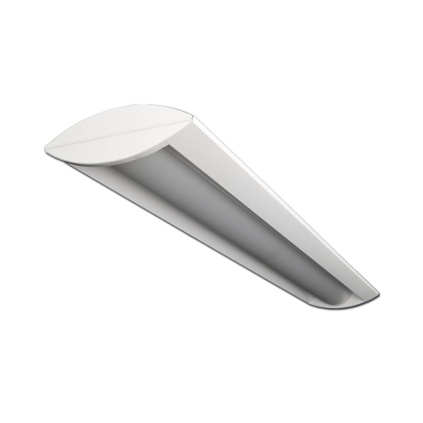 12124-8 8-foot oval linear LED suspension light shown with white finish and matte white lens