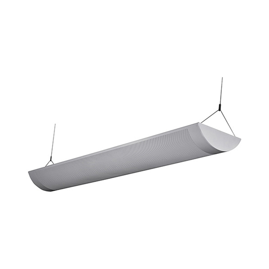 Alcon Lighting Marshal 10118-8 Full Perforated T8 and T5HO Fluorescent Architectural Linear 8 Foot Suspended Light Fixture – Uplight (Direct) and Downlight (Indirect)