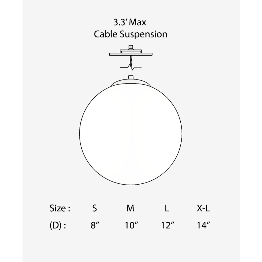 Product rendering of the 12213 glass globe pendant light by Alcon Lighting