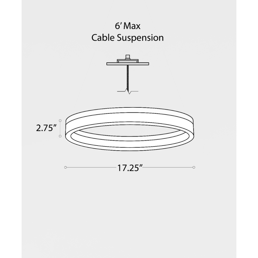 Alcon 12240-11 Linear 1 tier ring pendant light shown in white finish.