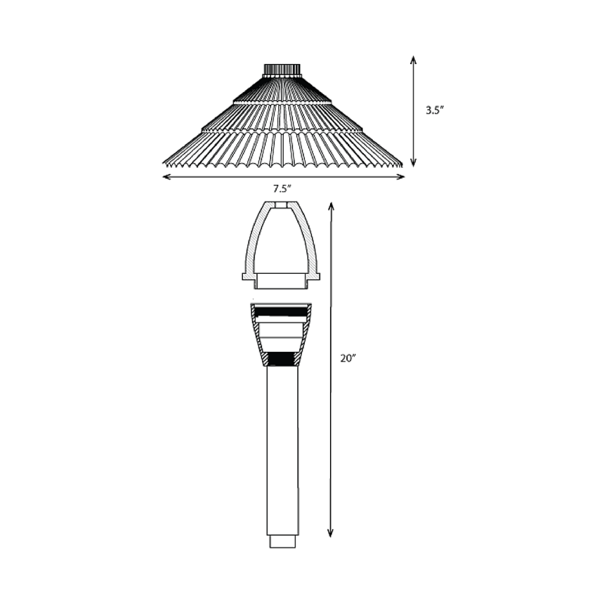 Cast Brass Low-Voltage Architectural Landscape LED Path Light