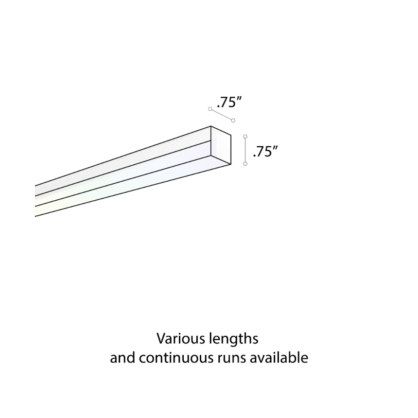 Alcon 12100-10-S RGBW Color tunable linear surface light shown in a black finish.