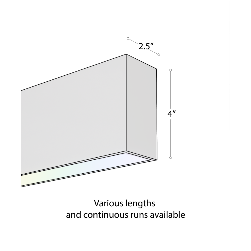 Alcon 12100-20-S RGBW Color tunable linear surface light shown in a black finish.