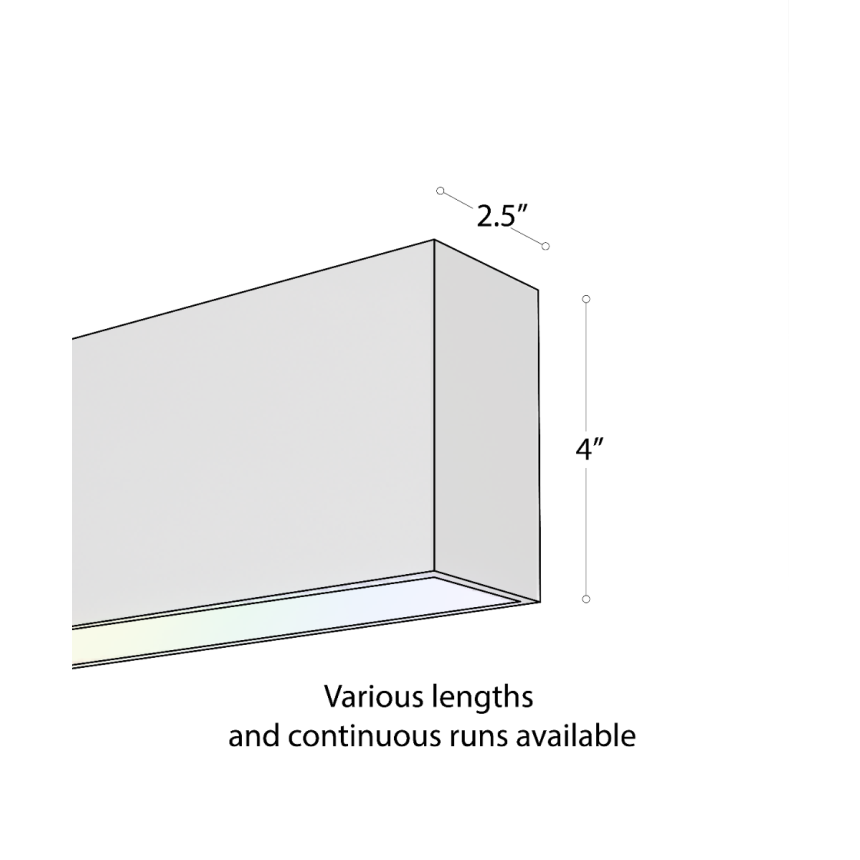 Alcon 12100-20-W RGBW Color tunable linear wall light shown in a black finish.