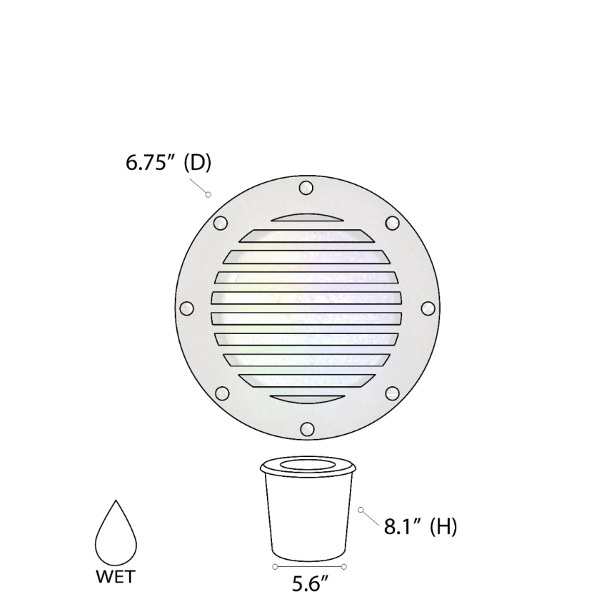 Alcon 9041 RGBW Color tunable in-ground can light shown in a dark bronze finish.