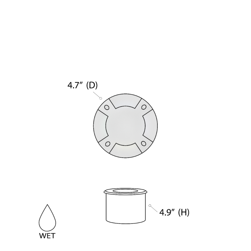 Alcon 9071 RGBW Color tunable in-ground can light shown in a black finish.