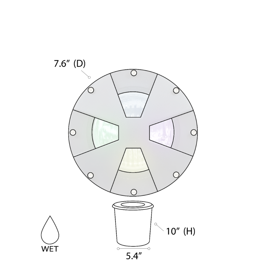 Alcon 9098 RGBW Color tunable in-ground can light shown in a dark bronze finish.