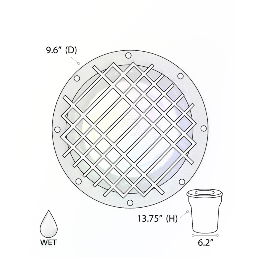 Alcon 9101 RGBW Color tunable in-ground can light shown in a dark bronze finish.