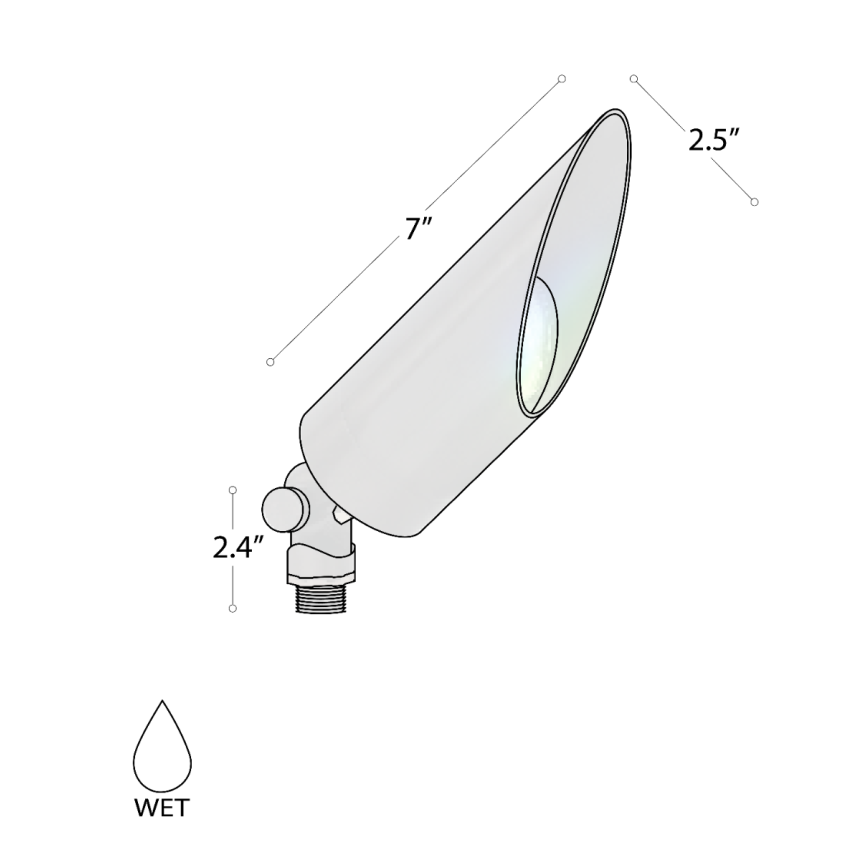 Alcon 9170-LS angled long ground directional up light shown in a dark bronze finish.