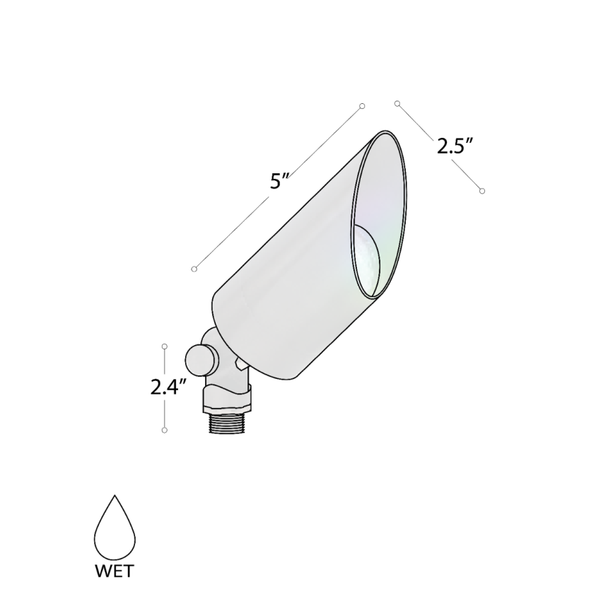 Alcon 9170-MS angled short ground directional up light shown in a dark bronze finish.