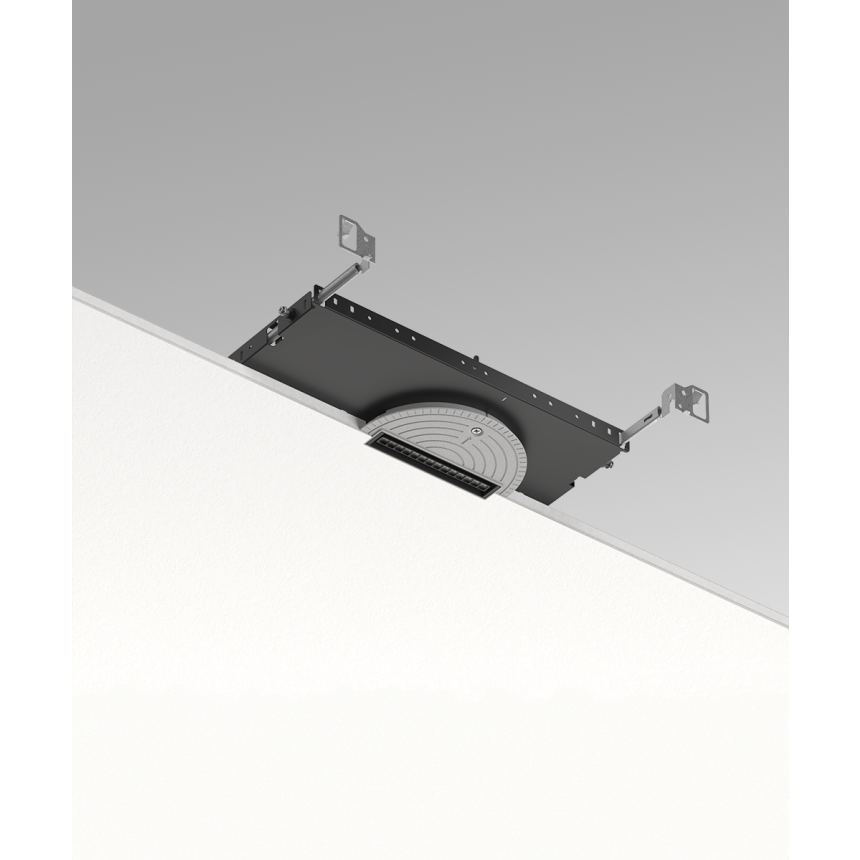 The 15301-5 five-inch micro-optic linear light by Alcon Lighting shown with a new construction mounting plate