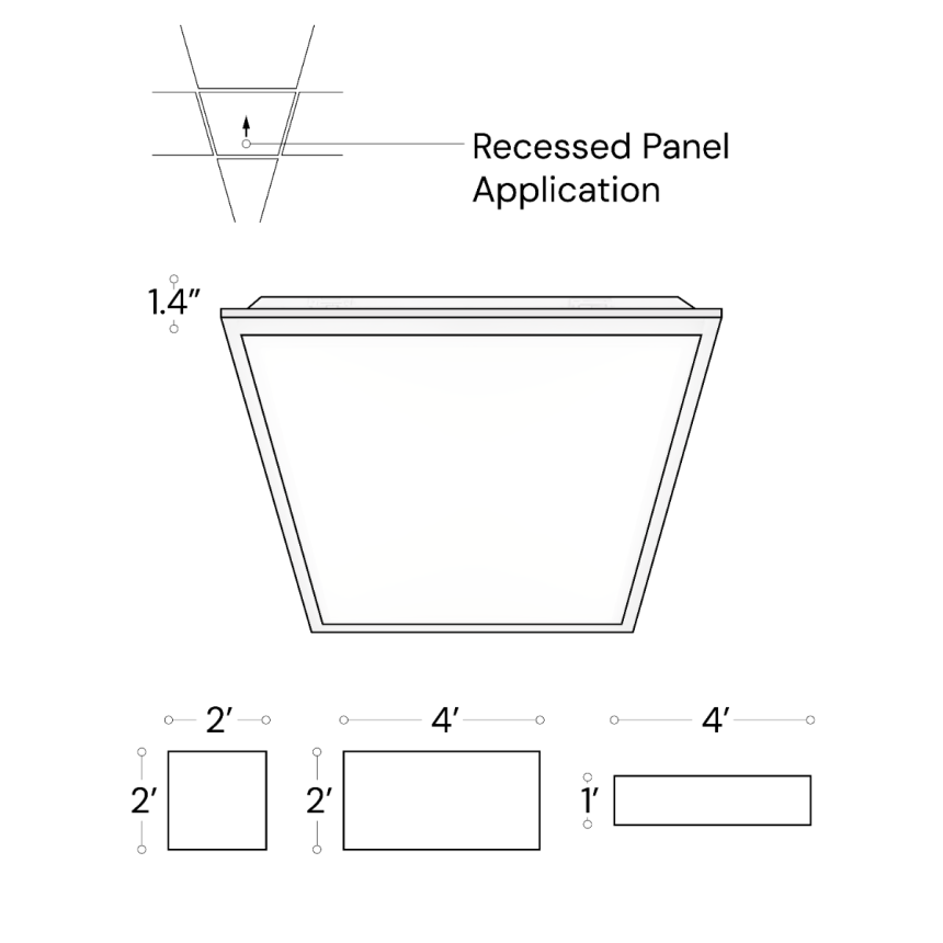 Low-Profile Recessed LED Flat Panel Light