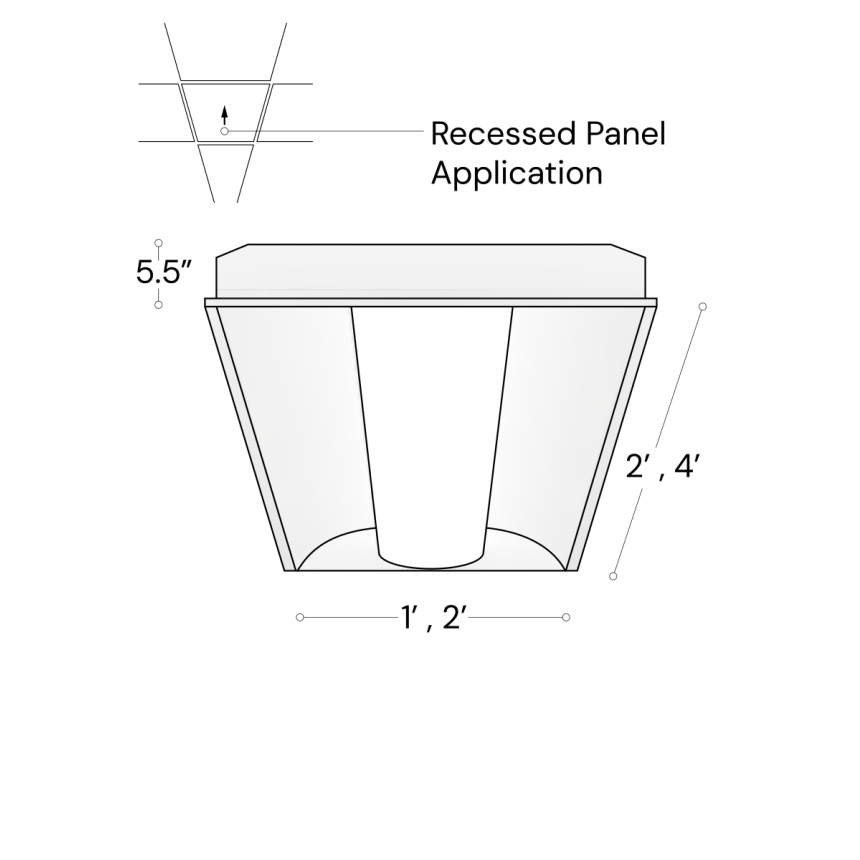 Alcon Lighting 24000-R LED 
recessed troffer panel light with a white finish.