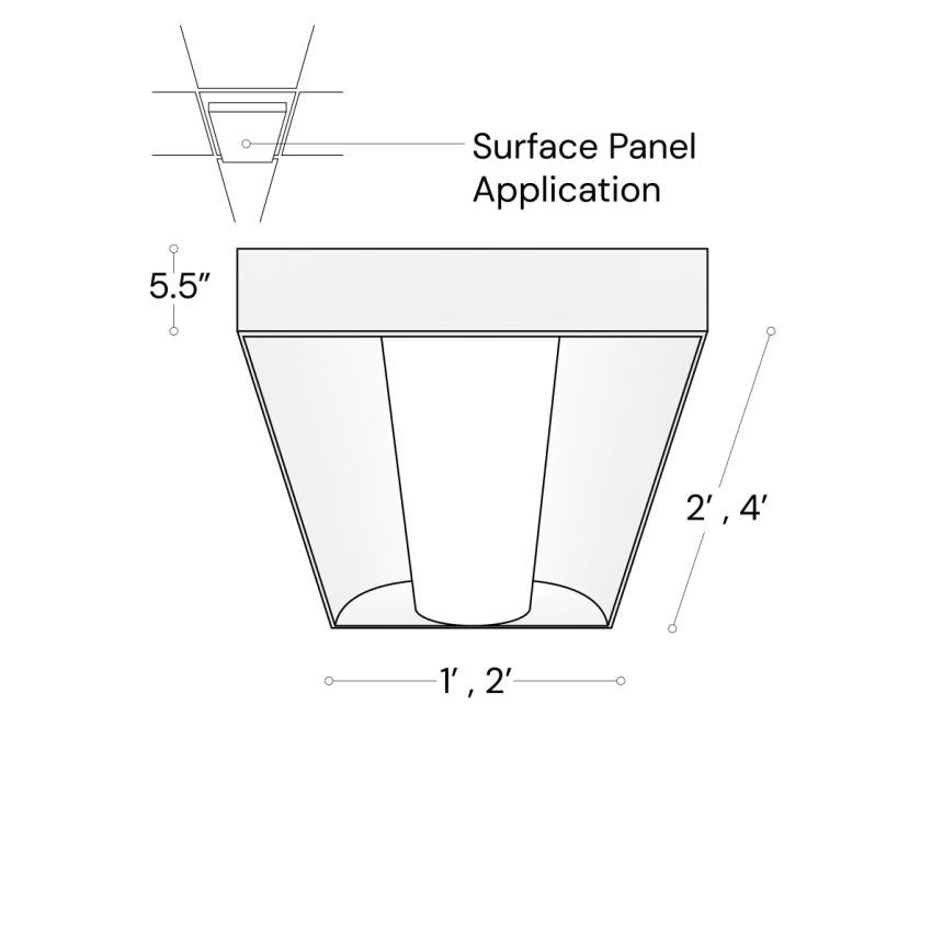 Alcon Lighting 24000-S LED Drop Panel surface light with a white finish.