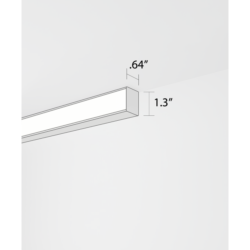 Alcon 12100-6 surface linear ceiling light shown in black finish and with a flush trim-less lens.