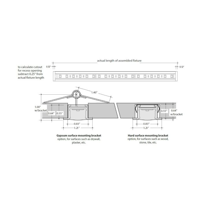 wet location recessed linear led